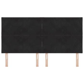 LED Kopfteil Schwarz 180 cm Samt