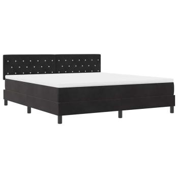 Boxspringbett mit Matratze Schwarz 180 x 200 cm Samt