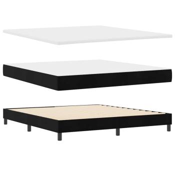 Boxspringbett mit Matratze Schwarz 180 x 200 cm Samt