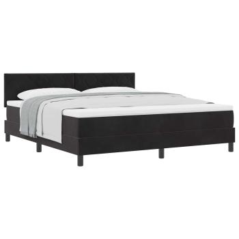Boxspringbett mit Kopfteil Schwarz 180 x 200 cm Samt