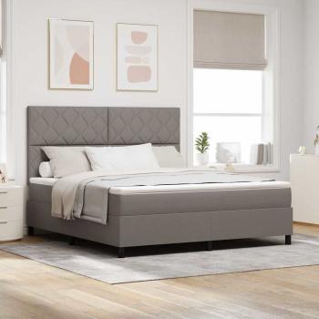 ARDEBO.de - Boxspringbett mit Kopfteil Taupe 180 x 200 cm Stoff