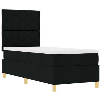 Boxspringbett mit Kopfteil Schwarz 80 x 200 cm Stoff