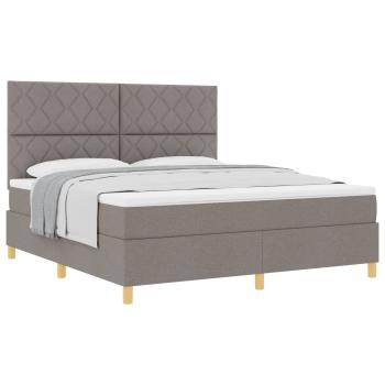 Boxspringbett mit Kopfteil Taupe 180 x 200 cm Stoff
