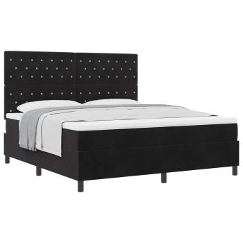 Boxspringbett mit Matratze Schwarz 180 x 200 cm Samt