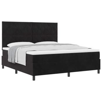 Boxspringbett mit Kopfteil Schwarz 180 x 200 cm Samt
