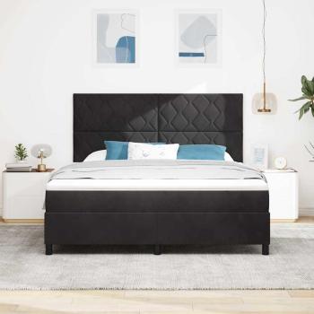 Boxspringbett mit Kopfteil Schwarz 180 x 200 cm Samt
