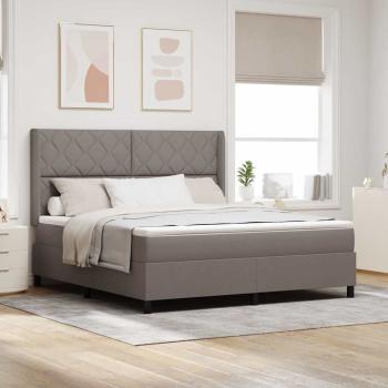 ARDEBO.de - Boxspringbett mit Kopfteil Taupe 180 x 200 cm Stoff