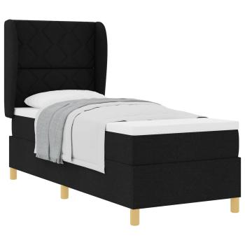Boxspringbett mit Kopfteil Schwarz 200 x 80 cm Stoff