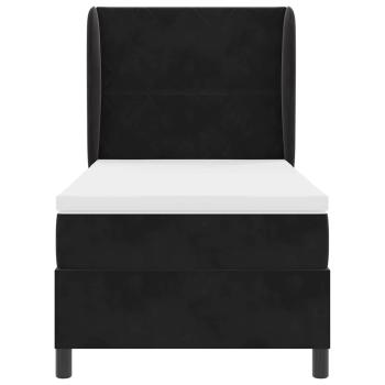 Boxspringbett mit Kopfteil Schwarz 200 x 90 cm Samt