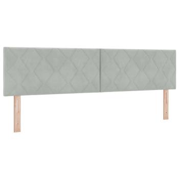 Boxspringbett mit Kopfteil Hellgrau 200 x 180 cm Samt