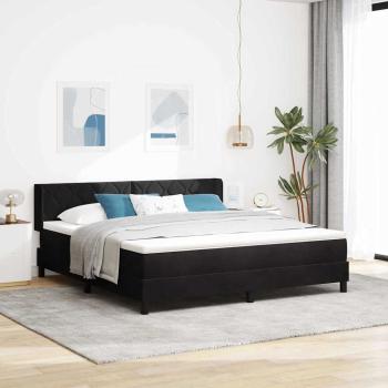 ARDEBO.de - Boxspringbett mit Kopfteil Schwarz 200 x 180 cm Samt