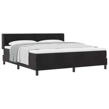 Boxspringbett mit Kopfteil Schwarz 200 x 180 cm Samt