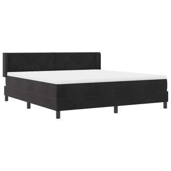 Boxspringbett mit Kopfteil Schwarz 200 x 180 cm Samt