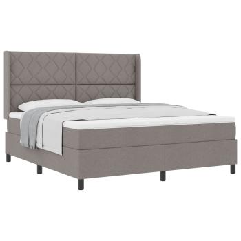 Boxspringbett mit Kissen mit Kopfteil Taupe 200 x 180 cm Stoff