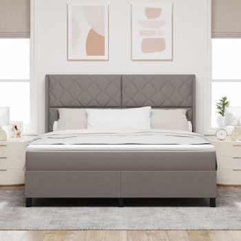 Boxspringbett mit Kissen mit Kopfteil Taupe 200 x 180 cm Stoff