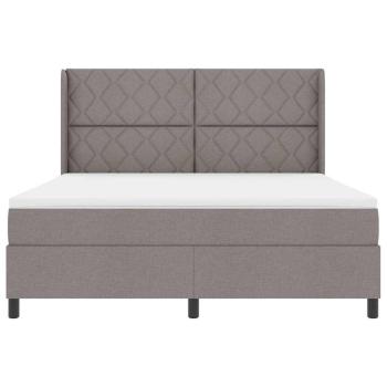 Boxspringbett mit Kissen mit Kopfteil Taupe 200 x 180 cm Stoff