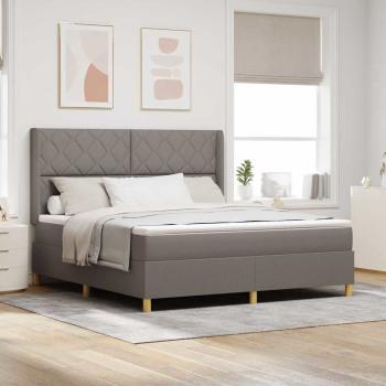 ARDEBO.de - Boxspringbett mit Kopfteil Taupe 180 x 200 cm Stoff
