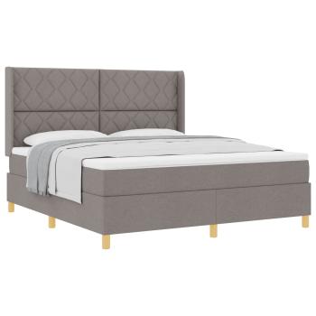 Boxspringbett mit Kopfteil Taupe 180 x 200 cm Stoff