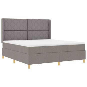 Boxspringbett mit Kopfteil Taupe 180 x 200 cm Stoff