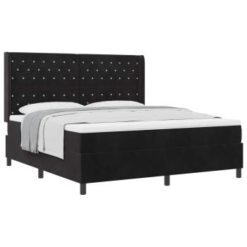 Boxspringbett mit Matratze Schwarz 180 x 200 cm Samt