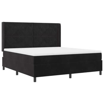 Boxspringbett mit Kopfteil Schwarz 180 x 200 cm Samt