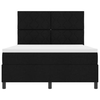 ARDEBO.de - Boxspringbett mit LED-Lichtleisten Schwarz 160 x 200 cm Stoff