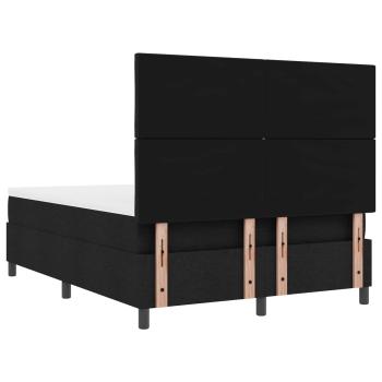 Boxspringbett mit LED-Lichtleisten Schwarz 160 x 200 cm Stoff