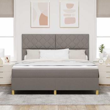 LED Boxspringbett mit Kopfteil Taupe 180 x 200 cm Stoff