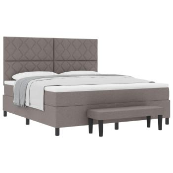 Boxspringbett mit Kopfteil Taupe 180 x 200 cm Stoff