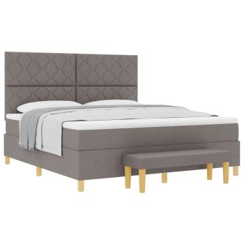 Boxspringbett mit Kopfteil Taupe 180 x 200 cm Stoff