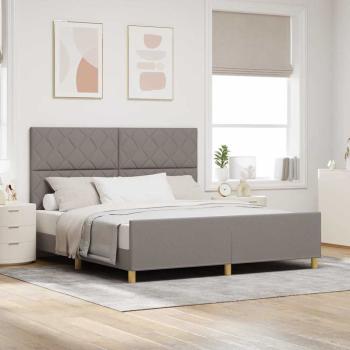 ARDEBO.de - Bettgestell mit Kopfteil Taupe 180 x 200 cm Stoff
