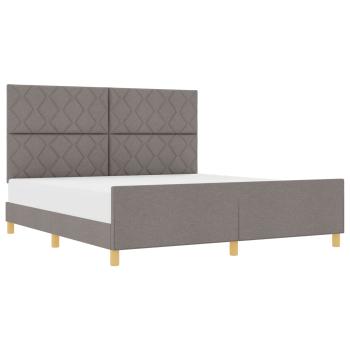 Bettgestell mit Kopfteil Taupe 180 x 200 cm Stoff