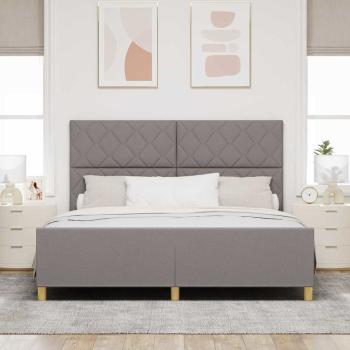 Bettgestell mit Kopfteil Taupe 180 x 200 cm Stoff