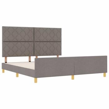Bettgestell mit Kopfteil Taupe 180 x 200 cm Stoff