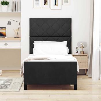 Boxspringbett mit Kopfteil Schwarz 90 x 190 cm Samt