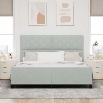 Boxspringbett mit Kopfteil Hellgrau 180 x 200 cm Samt