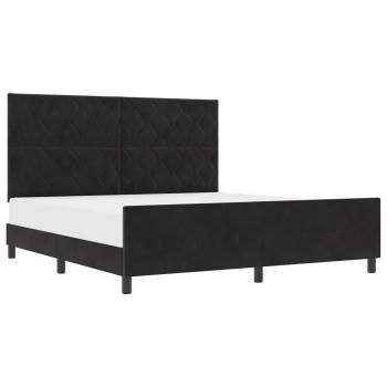 Boxspringbett mit Kopfteil Schwarz 180 x 200 cm Samt