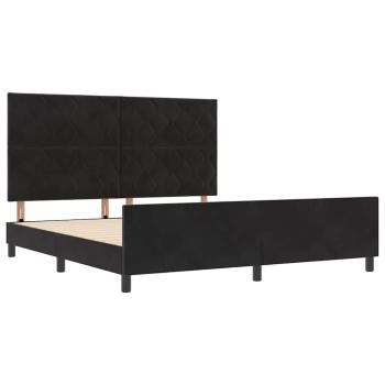Boxspringbett mit Kopfteil Schwarz 180 x 200 cm Samt