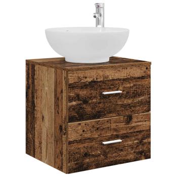 Badezimmermöbel-Set 5 stk. Altholz Ingenieurholz und Glas