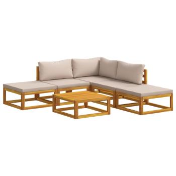 ARDEBO.de - Sofa-Set 6 stk. Natur Massivholz Akazie