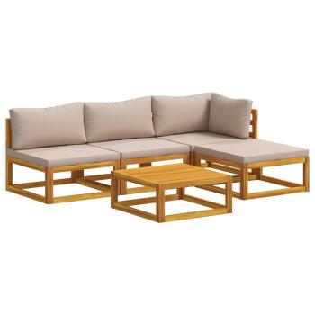 ARDEBO.de - Sofa-Set 5 stk. Natur Massivholz Akazie