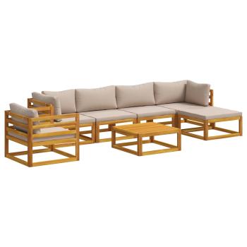 ARDEBO.de - Sofa-Set 7 stk. Natur Massivholz Akazie