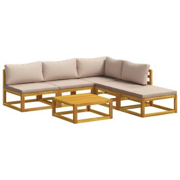 ARDEBO.de - Sofa-Set 6 stk. Natur Massivholz Akazie