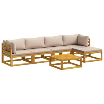 ARDEBO.de - Sofa-Set 6 stk. Natur Massivholz Akazie
