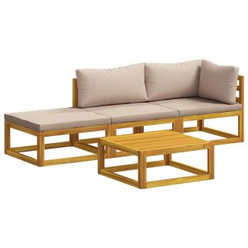 Sofa-Set 4 stk. Natur Massivholz Akazie