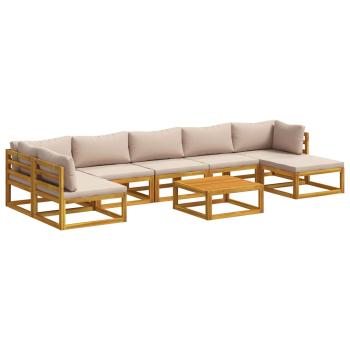 ARDEBO.de - Sofa-Set 8 stk. Natur Massivholz Akazie