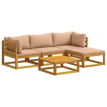 ARDEBO.de - Sofa-Set 5 stk. Natur Massivholz Akazie