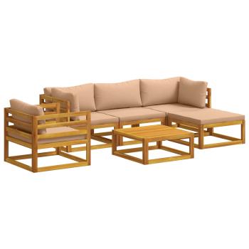 Sofa-Set 6 stk. Natur Massivholz Akazie