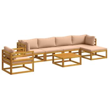 Sofa-Set 7 stk. Natur Massivholz Akazie