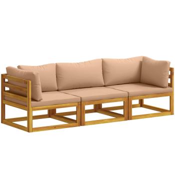 ARDEBO.de - Sofa-Set 3 stk. Natur Massivholz Akazie